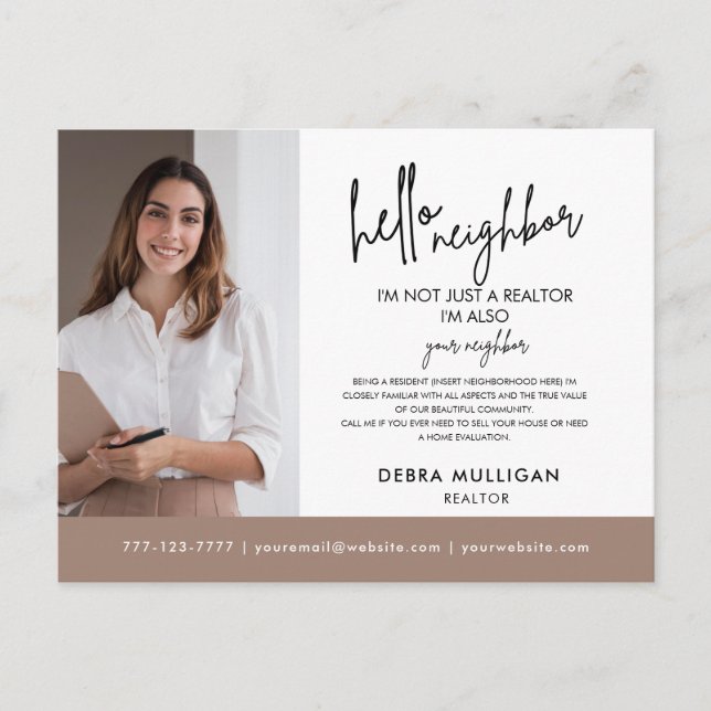 Real Anwesen Broker Moderne Postkarte (Vorderseite)