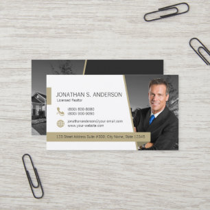 Real Anwesen Business Card White Gold 19023 Visitenkarte