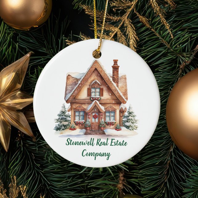 Real Anwesen Business Personalisiert Weihnachten Keramik Ornament (Von Creator hochgeladen)