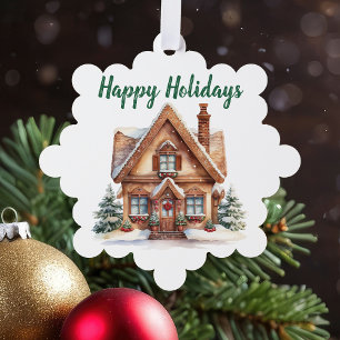 Real Anwesen Business Weihnachten Personalisiert Ornament Karte