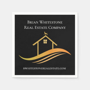 Real Anwesen Chic Black Gold Custom Open House Serviette
