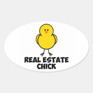 Real Anwesen Chick Ovaler Aufkleber