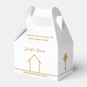 Real Anwesen Company Chic Gold Weißes Haus Erwär Geschenkschachtel