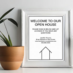 Real Anwesen Company Custom Open House Willkommen Poster