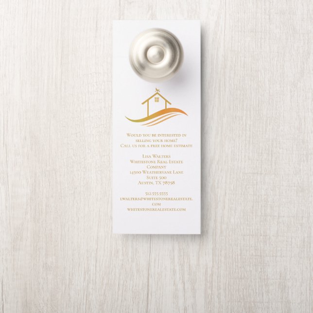 Real Anwesen Company Gold House Logo-Marketing Türanhänger (Auf Knauf)