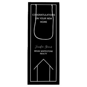 Real Anwesen Company Gratulation zu New Zuhause Geschenktüte Für Weinflaschen