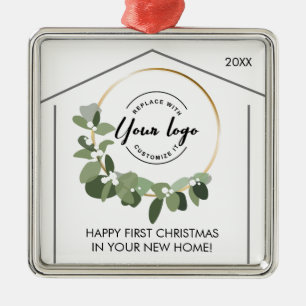 Real Anwesen Company Logo Erstweihnachtsfest Neue  Ornament Aus Metall
