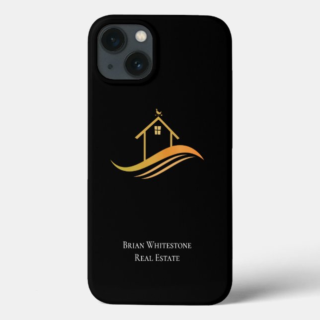 Real Anwesen Company Moderne schicke Gold Black Re Case-Mate iPhone Hülle (Rückseite)