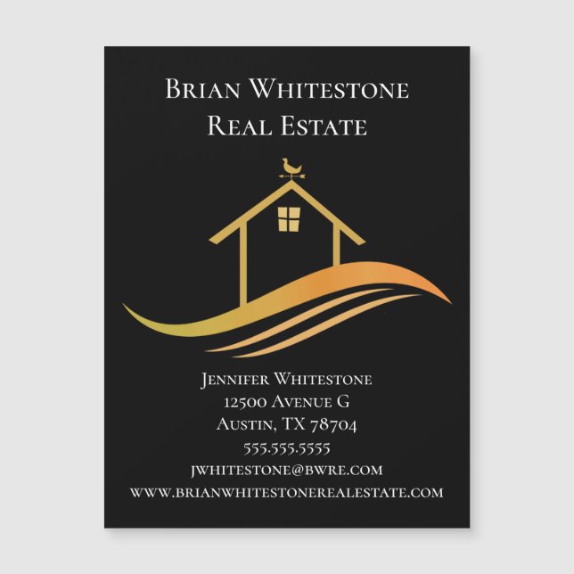 Real Anwesen Company Modernes Business Card Magnet (Vorderseite)