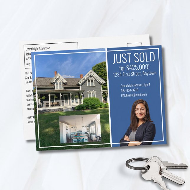 Real Anwesen Direct Mail Modern Blue 2 Picture Postkarte (Von Creator hochgeladen)