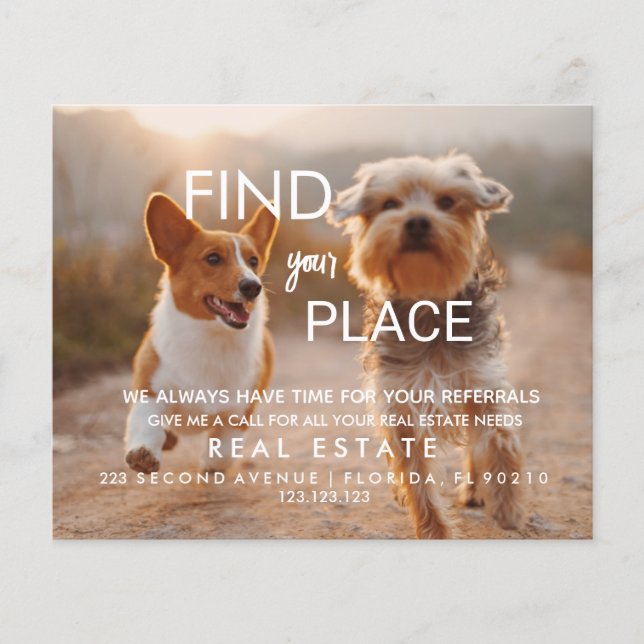real Anwesen FIand your place Announcement Postcar Flyer (Vorne)