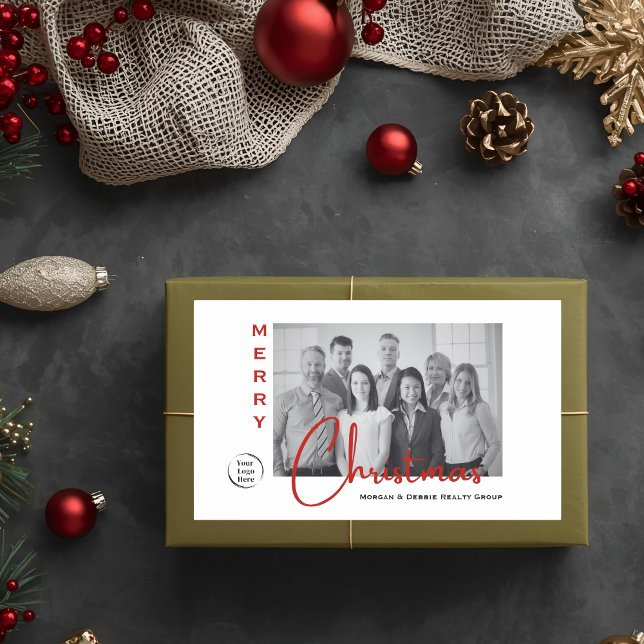 Real-Anwesen-Foto und -Logo | Weihnachtsgeschenk Rechteckiger Aufkleber (Von Creator hochgeladen)