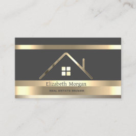 Real Anwesen Gold gestreifte Dachdecke Grau Visitenkarte