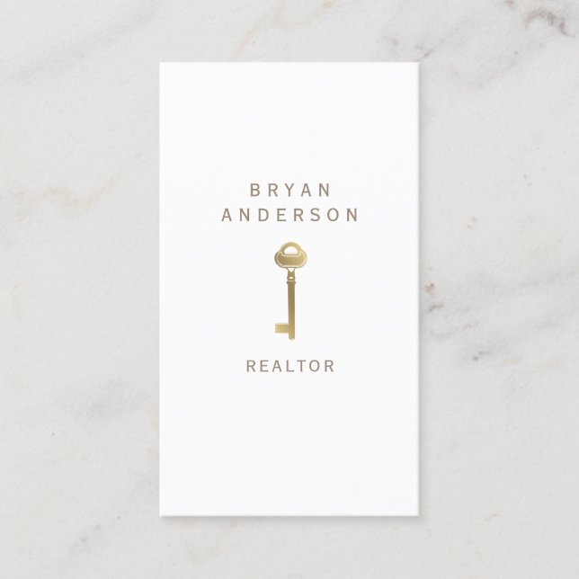 Real Anwesen Gold Key Business Card Visitenkarte (Vorderseite)