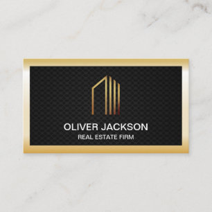 Real Anwesen Gold Lux Border Schwarzes Mesh Visitenkarte