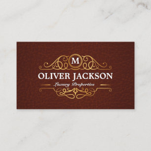 Real Anwesen   Gold Luxury Properties   Leder Visitenkarte