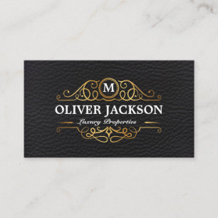 Real Anwesen   Gold Luxury Properties   Leder Visitenkarte