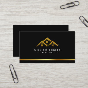 Real Anwesen Golden House Logo Modern Realtor Visitenkarte