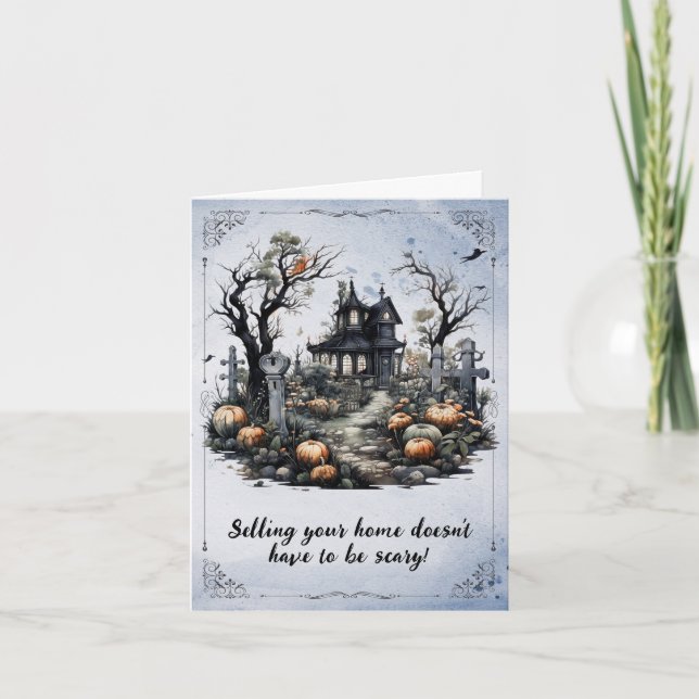 Real Anwesen Halloween Spuk House Karte (Vorderseite)