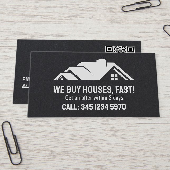 🏘️ Real Anwesen kaufen wir Häuser QR Premium Visitenkarte (Real Estate Visiting Cards)