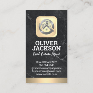 Real-Anwesen-Logo Gold Marmor Visitenkarte