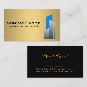 Real-Anwesen-Logo   Gold Metal Background Visitenkarte