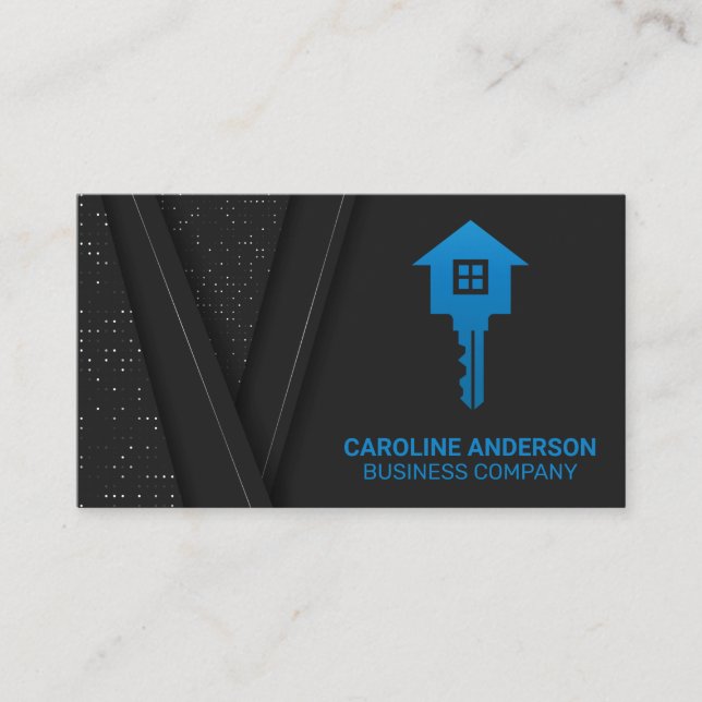 Real-Anwesen-Logo | Key-Zuhause Visitenkarte (Vorderseite)