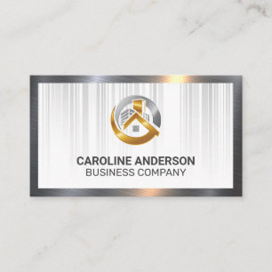 Real Anwesen Logo Luxus Gold   Metallisch Visitenkarte