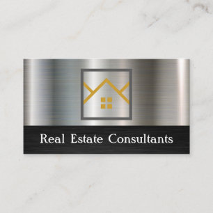 Real-Anwesen-Logo   Metallic Black Visitenkarte