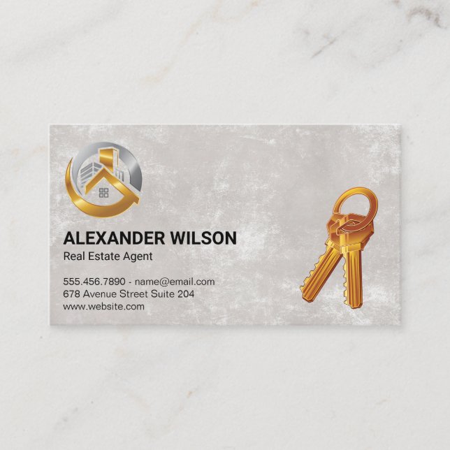 Real-Anwesen-Logo | Schlüssel Visitenkarte (Vorderseite)
