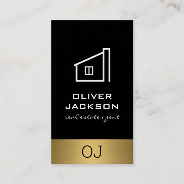 Real Anwesen Lux Gold Trimm mit Monogram Visitenkarte (Vorderseite)