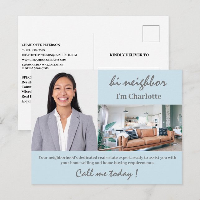 Real Anwesen Marketing Postkarte (Vorne/Hinten)
