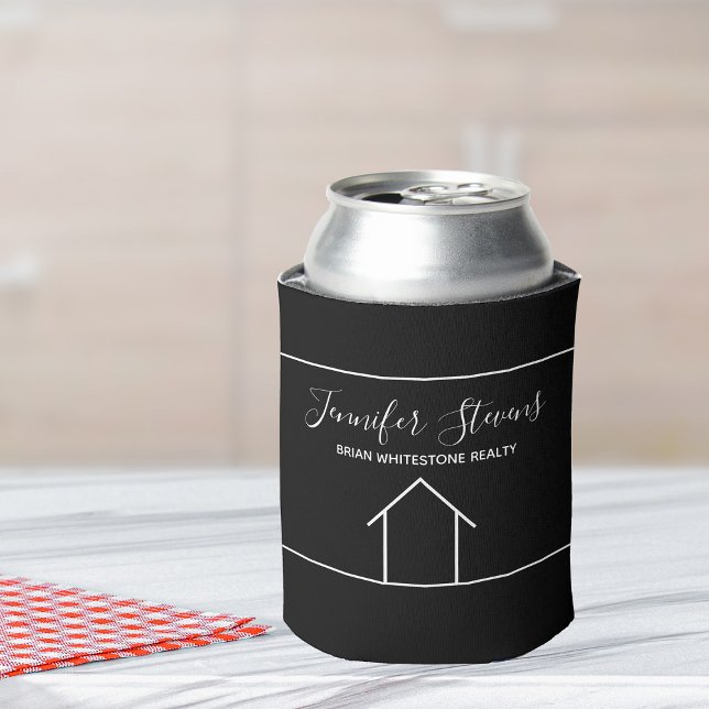 Real Anwesen Marketing Schwarz-weiß House Realtor Dosenkühler (Von Creator hochgeladen)