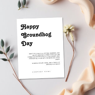 Real Anwesen Marketing Städtischer Happy Groundhog Postkarte