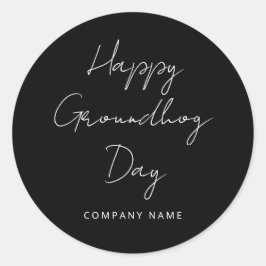 Real Anwesen Marketing Städtischer Happy Groundhog Runder Aufkleber