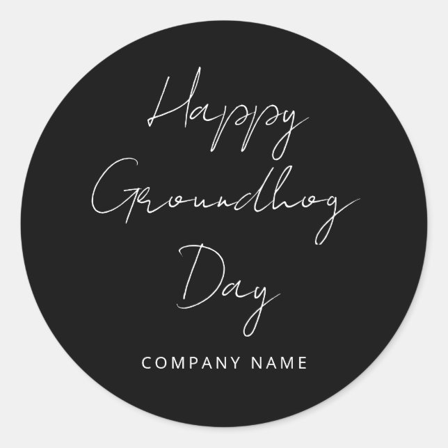 Real Anwesen Marketing Städtischer Happy Groundhog Runder Aufkleber (Vorderseite)