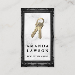 Real Anwesen Marmor House Keys Black Frame Terminkarte