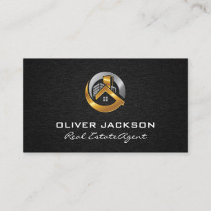 Real-Anwesen-Metal-Logo Visitenkarte