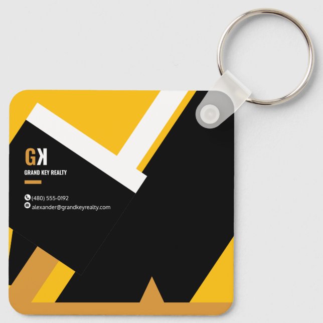Real Anwesen | Mitarbeiter-Design von Black & Gold Schlüsselanhänger (Rückseite)