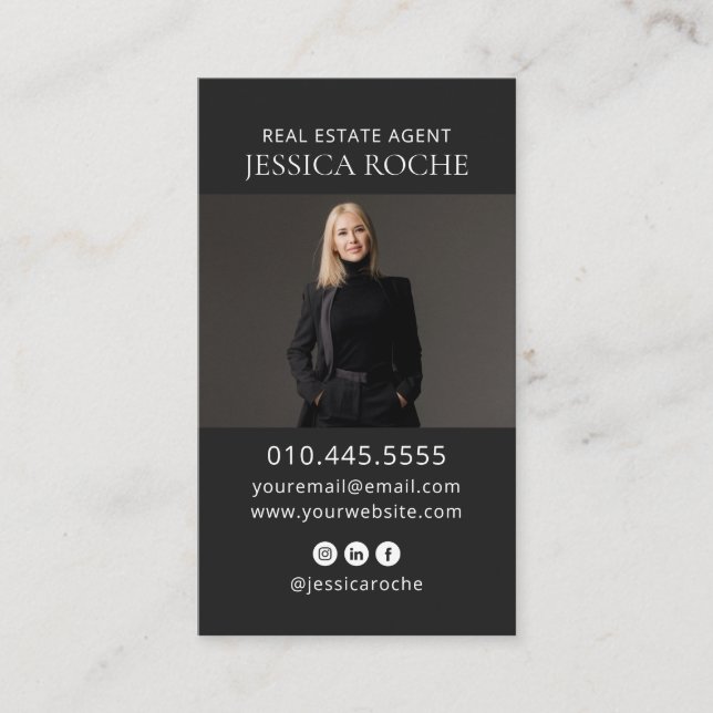 Real Anwesen Modern Business Card Visitenkarte (Vorderseite)