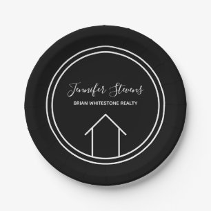 Real Anwesen Modern Open House Custom Black Pappteller
