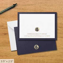 Real Anwesen Note Card für das elegante Gold-Logo Mitteilungskarte