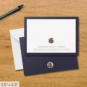 Real Anwesen Note Card für das elegante Gold-Logo Mitteilungskarte