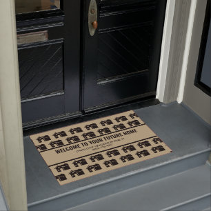 Real Anwesen Open House Black und Tan Willkommen Fußmatte