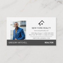 Real Anwesen Profile Grau und White Business Card