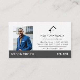 Real Anwesen Profile Grau und White Business Card Visitenkarte