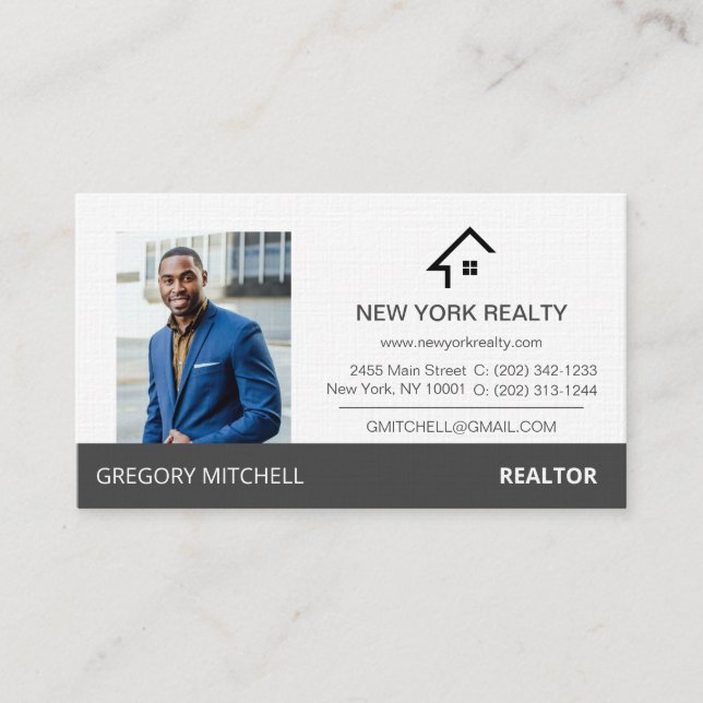Real Anwesen Profile Grau und White Business Card Visitenkarte (Vorderseite)
