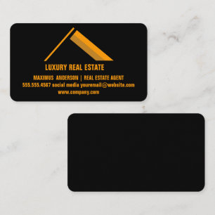 Real Anwesen Property Black Business Card Visitenkarte