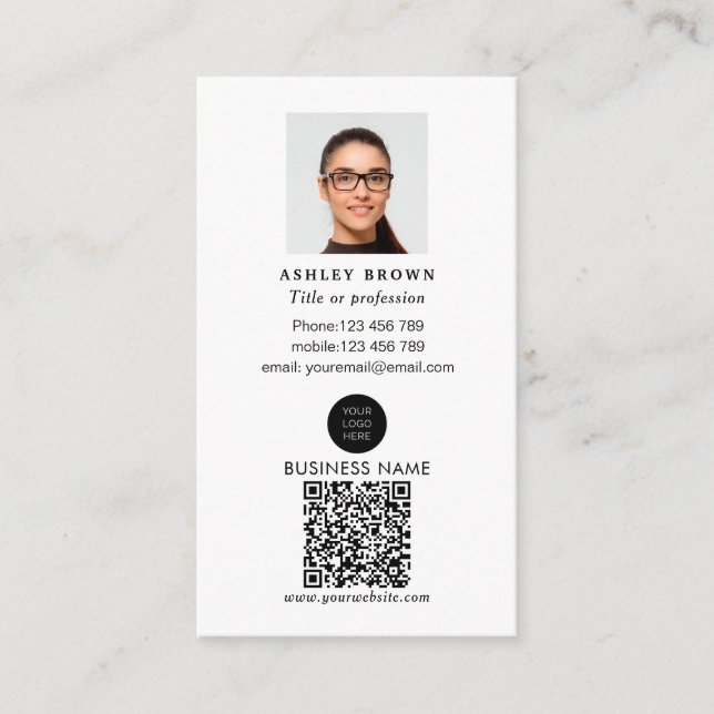 Real Anwesen QR-Code berufliches einfaches Foto Visitenkarte (Vorderseite)