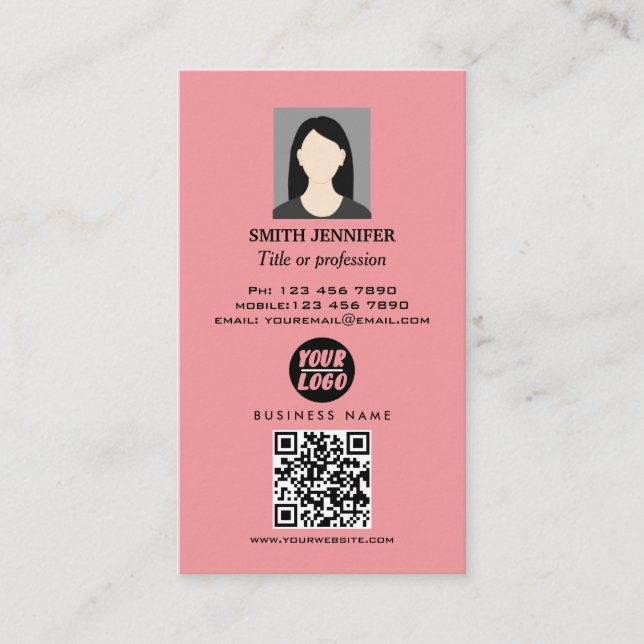 Real Anwesen QR Code berufliches Foto elegant  Visitenkarte (Vorderseite)